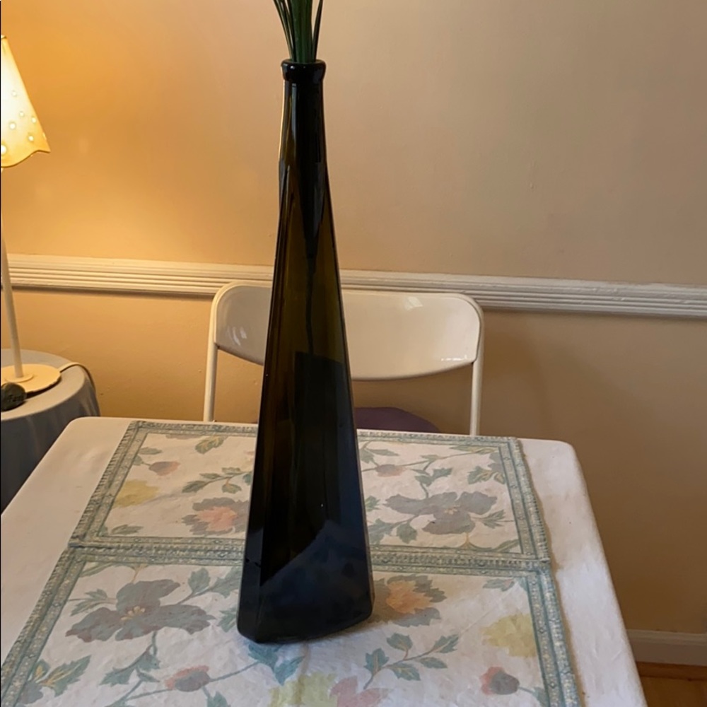 Tall Green Bottle - H 16.5”